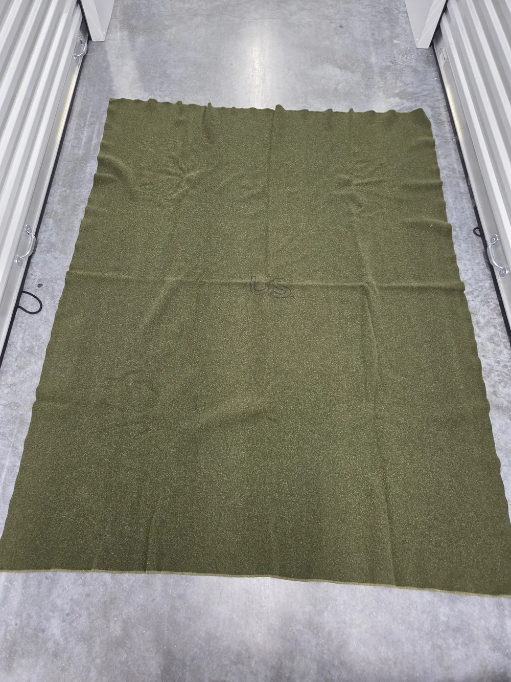 Vintage US Military Olive Green Wool Blanket 71